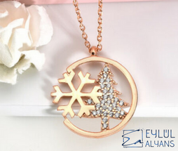 2023 Yeni Yıl Kar Tanesi Kolyesi