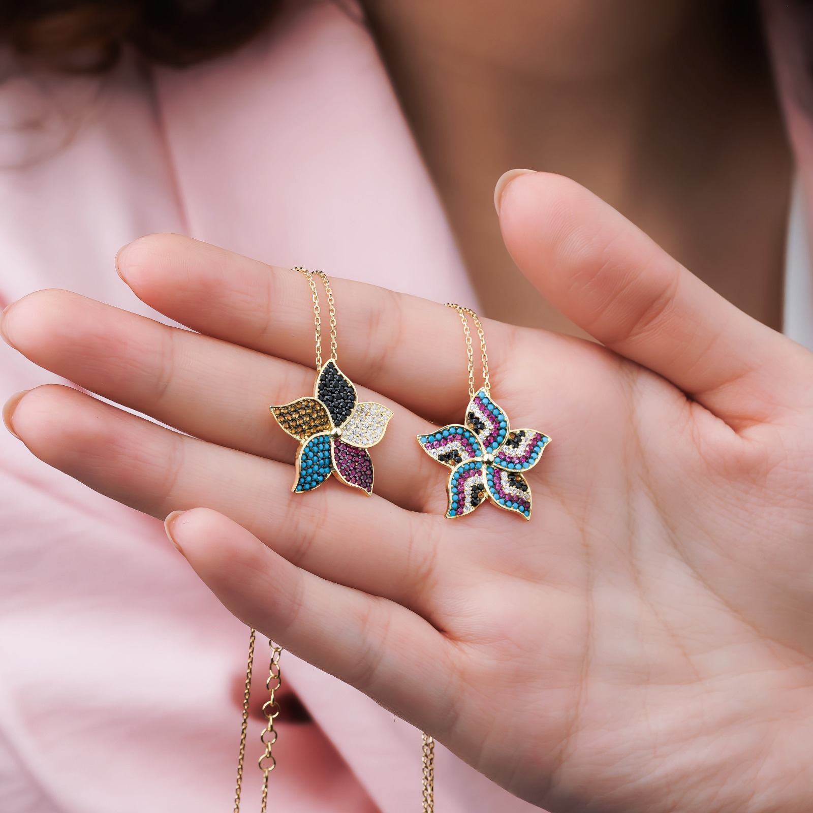 Renkli Yıldız Kolye Modeli Eylül Alyans