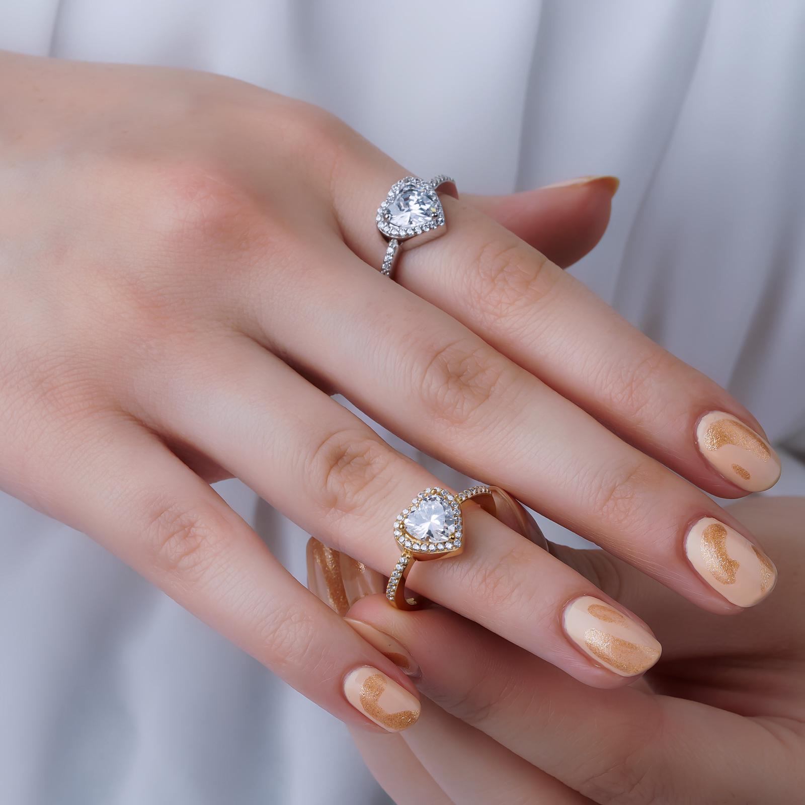 Kalpli Gümüş tektaş modeli yüzük Eylül Alyans