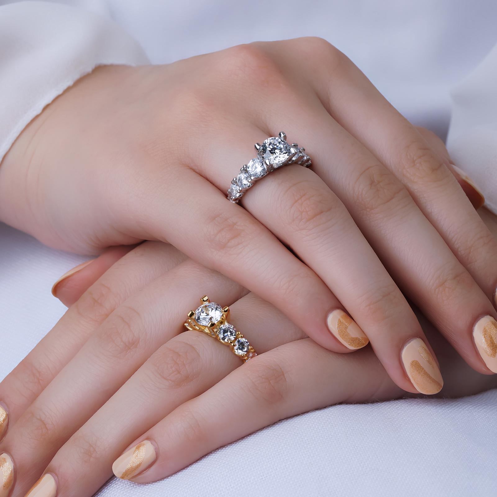 Gümüş Ortası Büyük Taşlı Tektaş Yüzük Eylül Alyans