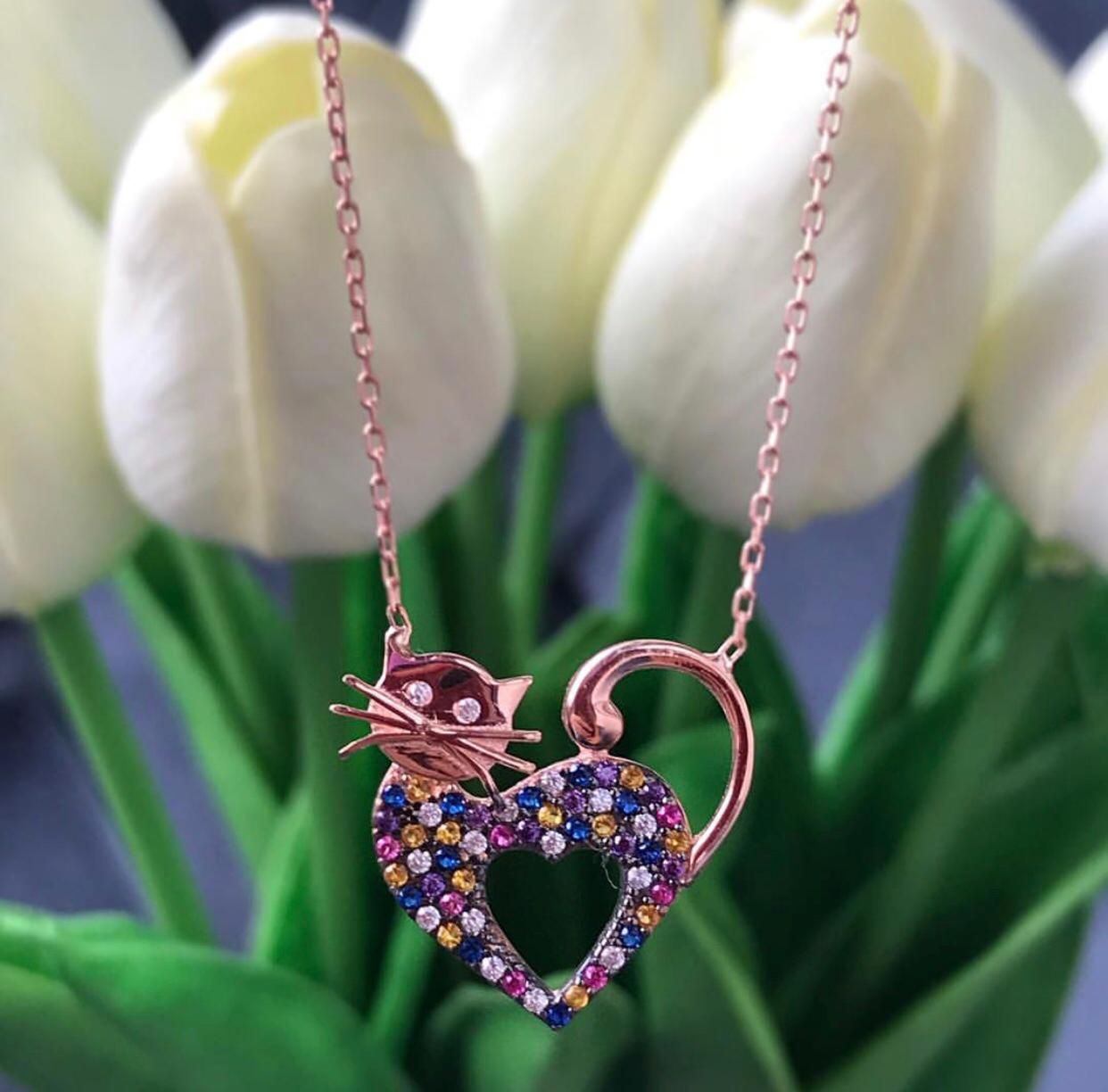 Gümüş Kedi Kolyesi Modeli Eylül Alyans