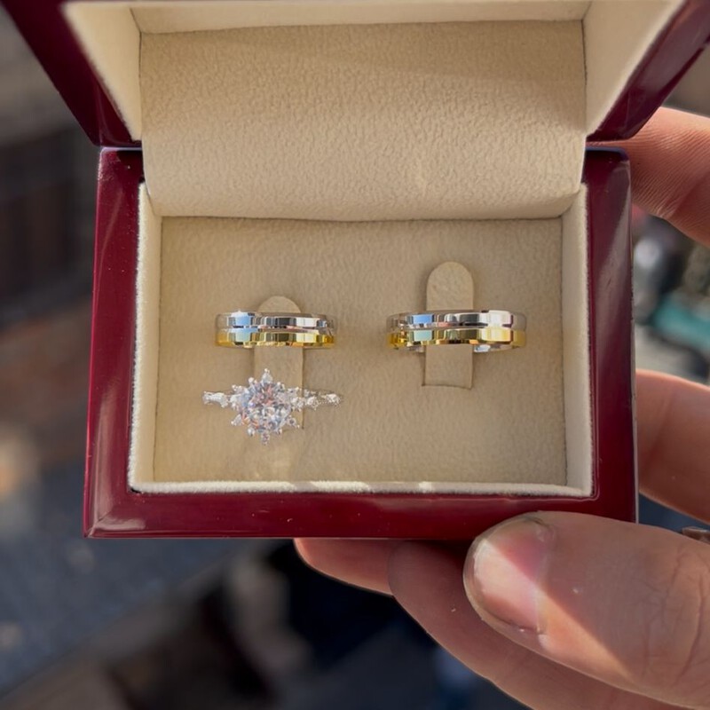 Çift renkli gümüş söz yüzüğü modeli 