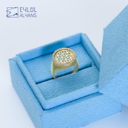 Favori Zirve Modeli Gold Gümüş Eklem Yüzüğü