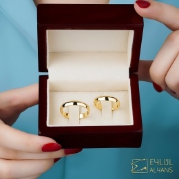 4 Milim Klasik Gold Kaplama Söz Yüzüğü