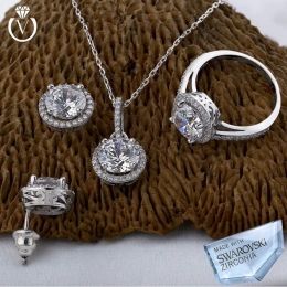 Gümüş Yuvarlak Taşlı Set 